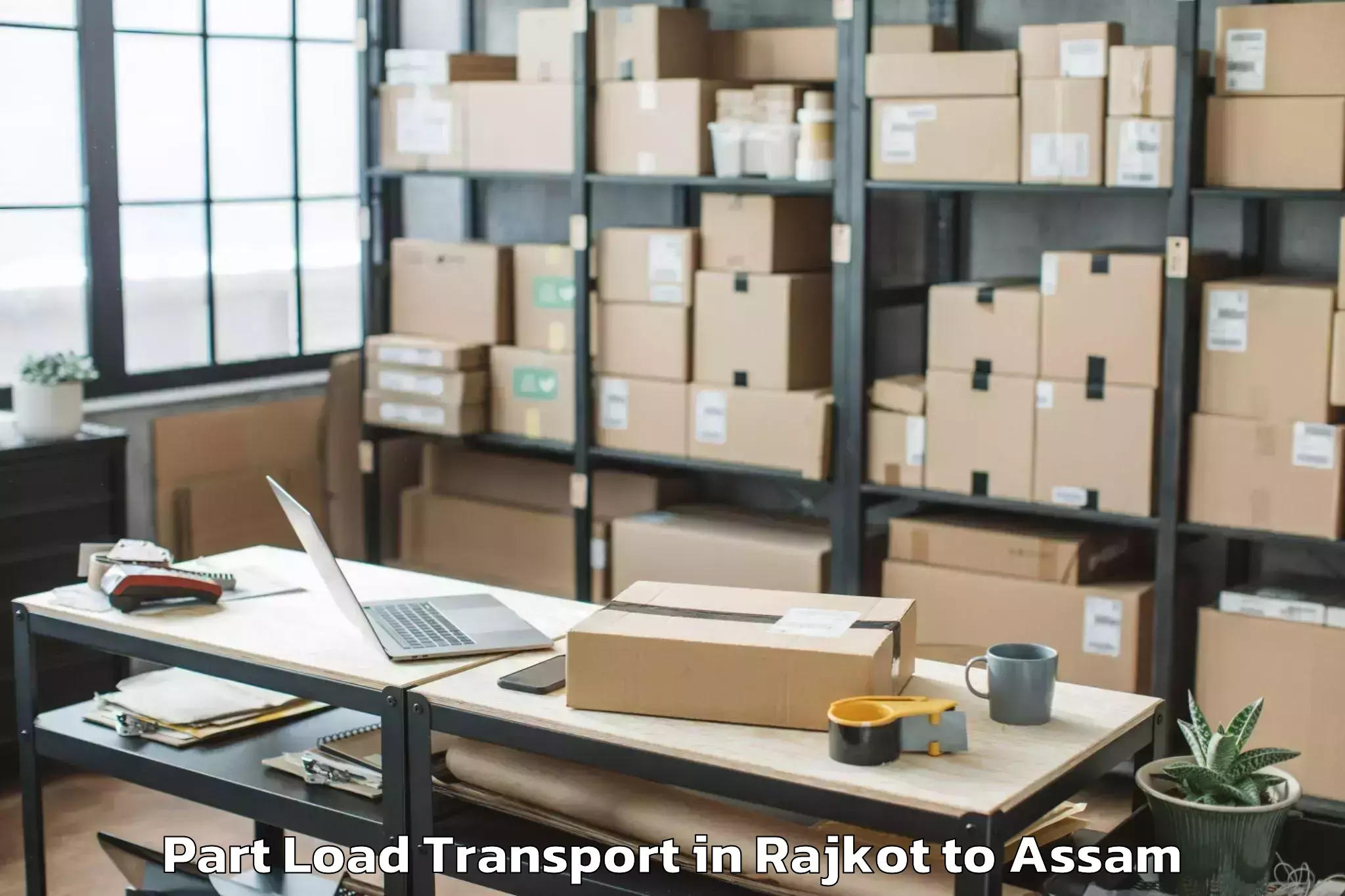 Book Rajkot to Bijni Pt Part Load Transport Online